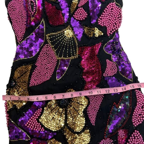 Vintage Alyce Designs Heavily Beaded Sequin Regency Gatsby Glam Dress - Picture 12 of 16